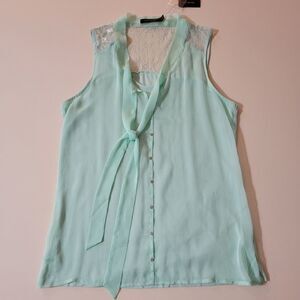 The Limited Sleeveless Mint Blouse